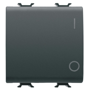   Gewiss Chorus matt fekete (102) Kétpólusú kapcsoló, 0/I szimbólummal 2 modulos 16AX GW12034