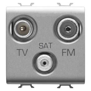   Chorus titánium TV-FM-SAT végzáró csatlakozó aljzat, 2 modulos GW14382 Gewiss