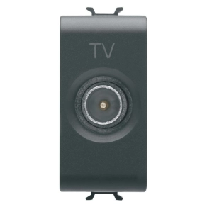   Chorus matt fekete TV aljzat, átmenő 5dB, 1 modulos GW12362 Gewiss