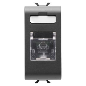   Gewiss Chorus matt fekete (RJ11) Telefon aljzat, csavaros bekötés, 1 modulos GW12401