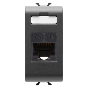   Gewiss Chorus matt fekete 1xRJ45 Cat5e UTP aljzat, 1 modulos GW12421