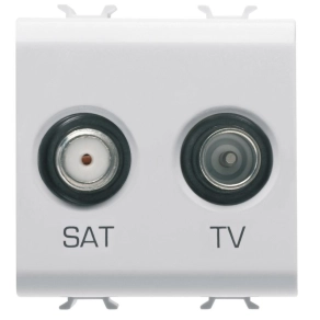   Chorus fényes fehér TV-SAT végzáró csatlakozó aljzat, 2 modulos GW10383 Gewiss