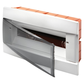   Gewiss Kiselosztó süllyesztett 1soros, 12 modulos átlátszó ajtóval IP40 sín nélkül, dekoratív, fehér GW40229TB