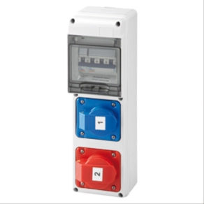   GW Kombinált ipari elosztódoboz fk.  5 mod. szerelt IEC309 IP44 GW 68225N