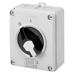   Forgókaros kapcsoló, zárható GW70416P 2P 25A fekete IP66gewiss