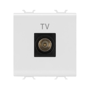   Chorus fényes fehér TV aljzat, végzáró, 2 modulos GW10367 Gewiss