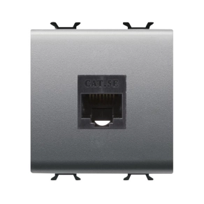   Gewiss Chorus titánium 1xRJ45 Cat5e UTP aljzat, 2 modulos GW14434