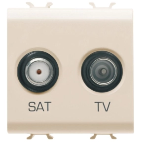   Chorus elefántcsont TV-SAT végzáró csatlakozó aljzat, 2 modulos GW11383 Gewiss