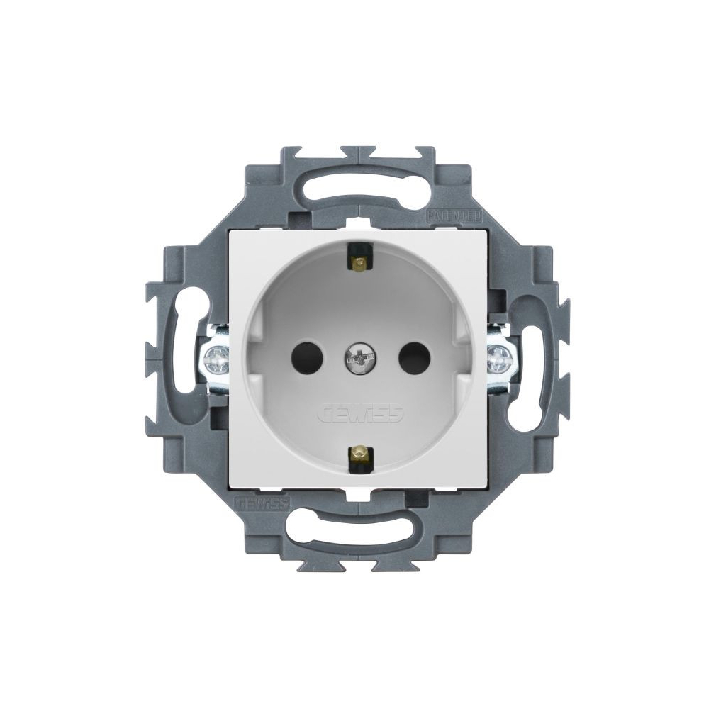 Gewiss Dahlia fehér biztonsági zsalus csatlakozóaljzat, csavaros 2P+F (GYV), fehér GW35207W