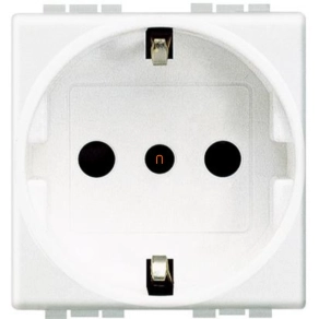   BTICINO Light N4140 2P+F csatlakozóaljzat 2modulos (GYV) biztonsági zsalus, 10/16A fehér