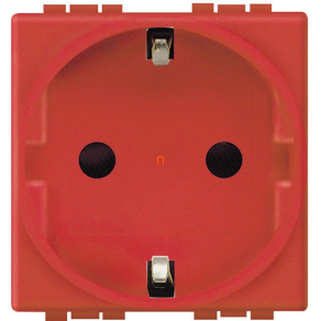   BTICINO Living L4141R 2P+F csatlakozóaljzat 2 modulos (GYV) biztonsági zsalus 10/16A, piros