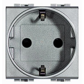   BTICINO Light NT4141 2P+F csatlakozóaljzat 2 modulos(GYV) biztonsági zsalus 10/16A szürke