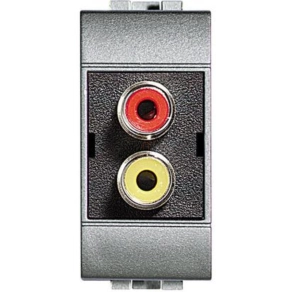 BTICINO NT4269R Light RCA csatl.aljzat dupla ALU