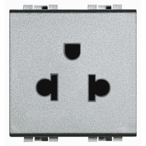   BTICINO Light Tech NT4126 2P+F euro-amerikai 16A 127/250V 2m (GYV) biztonsági zsalus, fehér