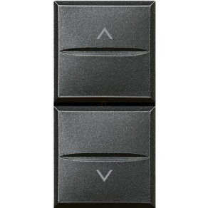   BTICINO Axolute dupla nyomógomb, 1 mod, fekete reteszelt HS4037