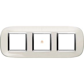   Bticino HB4802/3DB Axolute takarókeret 2+2+2 modulos tejfehér vízüveg, ovális