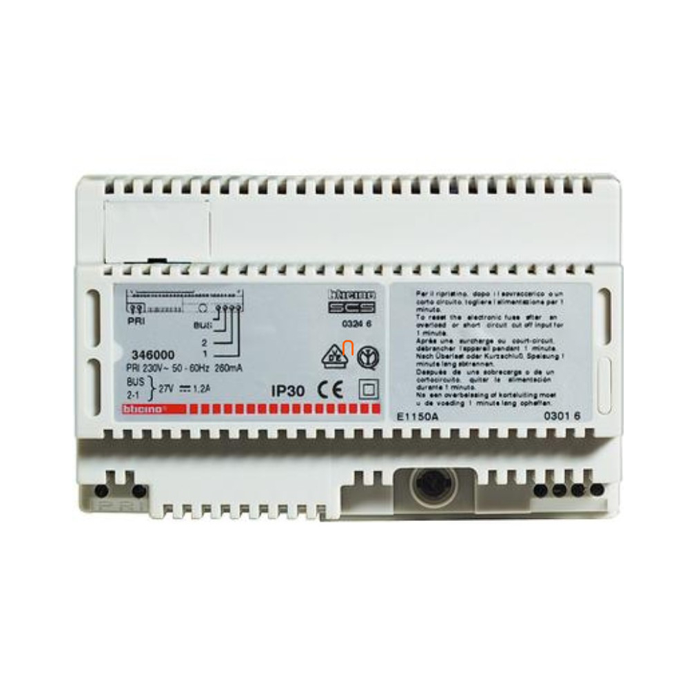 BTICINO 346000 Tápegység 230 V a.c. 2 vez. rendszerhez