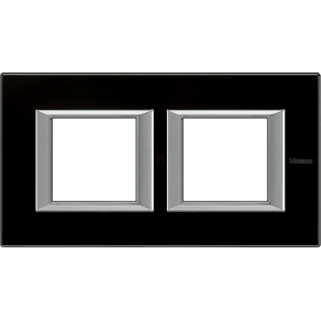   BTICINO Axolute takarókeret 2+2m ónixfekete ,szögl vízsz. HA4802M2HVNN