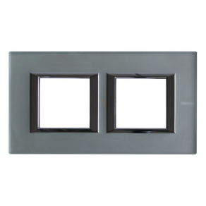   BTICINO Axolute takarókeret 2+2m matt üveg, vízszintes, szögletes HA4802M2HVSA