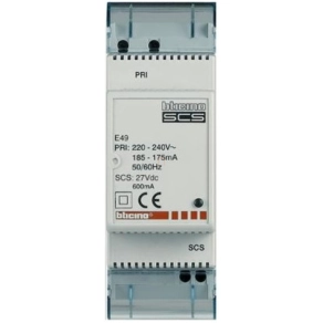   BTICINO E49 Axolute kiegészítő tápegység, 2 modul DIN, 230Va.c./27Vd.c. 5,3W