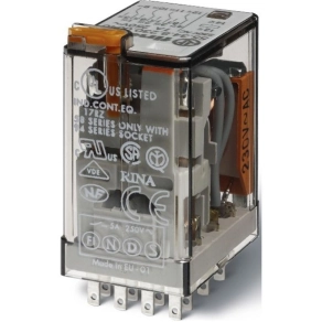   Finder 55.34.9.024.0080 miniatűr ipari relé 4CO(váltó) 7A 24V DC LED+védődióda