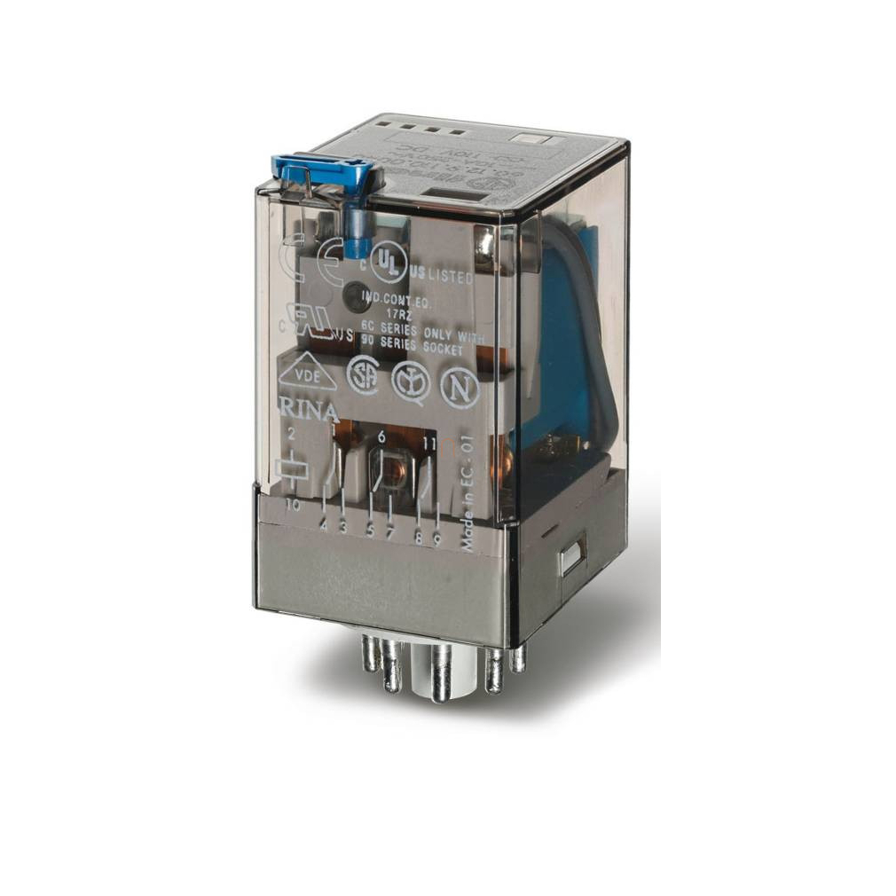 Finder 60.12.9.024.0040 ipari relé 2CO(váltó) 10A 24V DC, 8 lábú
