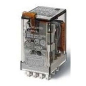   Finder 55.34.9.024.0094 miniatűr ipari relé 4CO(váltó) 7A 24V DC zárható tesztgomb+LED+védődióda+mech.állapotjelzés