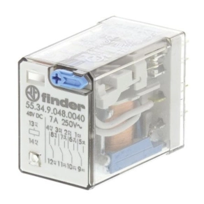   Finder 55.34.9.048.0040 miniatűr ipari relé 4CO(váltó) 7A 48V DC mech.állapotjelzés