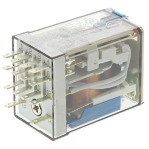   Finder 55.34.9.024.0074 miniatűr ipari relé 4CO(váltó) 7A 24V DC polaritásfüggetlen, mech.állapotjelzés