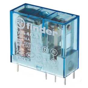   Finder 40.61.9.024.4000 miniatűr print/dugaszolható relé 1CO(váltó) 16A 24V DC, AgSnO2, 5mm lábkiosztás