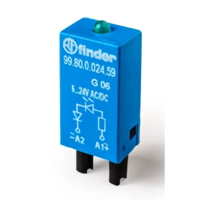   Finder 99.80.0.230.59 dugaszolható modul, zöld LED-es állapotjelzés, (110...240)V AC/DC
