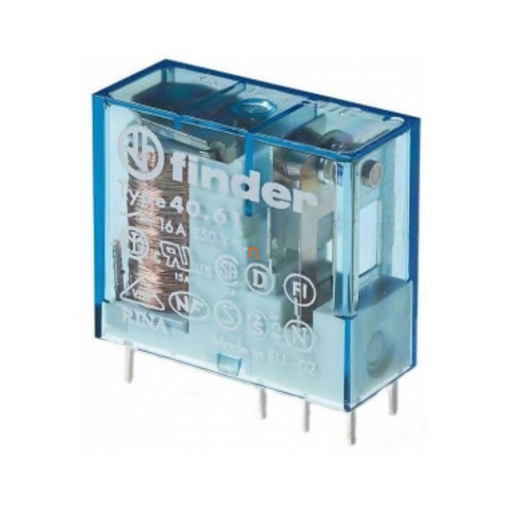 Finder printrelé, 2 váltóérintkező 8A, 24V AC 41.52.8.024.0000
