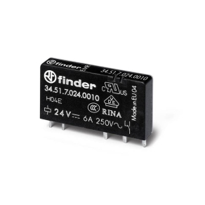   Finder 34.51.7.024.0000 ultravékony printrelé 1CO(váltó) 6A 24V DC érzékeny