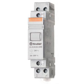   Finder 22.23.8.230.4000 sorbaépíthető monostabil relé, 20A (AC-7a), 1NO + 1NC, 230V AC,