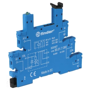   Finder 93.01.7.060 foglalat csavaros csatlakozással, relé típusa: 34.51 vagy 34.81, vezérlőfeszültség: (48...60)V DC