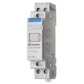   Finder 22.22.9.012.4000 sorbaépíthető monostabil relé 20A (AC-7a), 2NO, 12V DC,