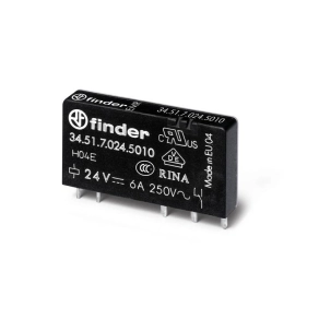  Finder 34.51.7.060.5010 Ultravékony printrelé 1CO(váltó) 6A 60V DC érzékeny AgNi+Au