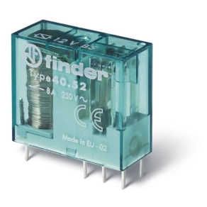   Finder 40.52.6.012 Bistabil printrelé, 2 váltóérintkező, 8A