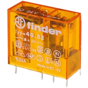   Finder 40.52.8.006 relé 2CO(váltó) 8A 6V AC 5mm lábkiosztás, NYÁK-ba vagy foglalatba