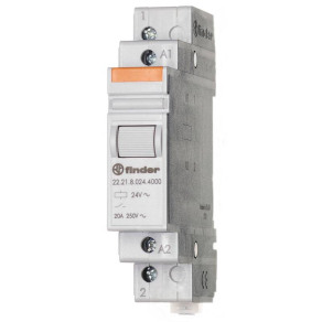  Finder 22.21.8.230.4000 sorbaépíthető monostabil relé, 20A (AC-7a), 1NO, 230V AC,