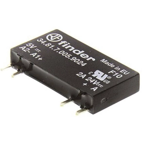   Finder 34.81.7.005.9024 Ultravékony print- / dugaszolható relé, SSR, bemenet: 5 V DC, kimenet: 1 záróérintkező 2 A/24 V DC