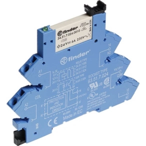   Finder 38.61.8.240.0060 csatoló relé modul húzórugós csatlakozással, 1 váltóérintkező 6 A, vezérlőfeszültség: 240 V AC