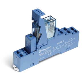   Finder 49.81.9.024.0050 csatoló relé modul húzórugós csatlakozással, 1 váltóérintkező 16 A, : 24 V DC