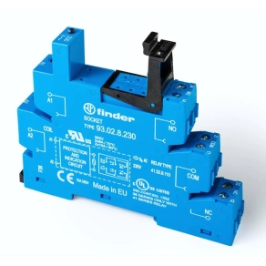   Finder 93.02.8.230 foglalat csavaros csatlakozással, relé típusa: 41.52, 41.81 vagy 41.61, vezérlőfeszültség: (230...240)V AC