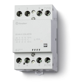   Finder 22.44.0.230.4310 Installációs mágneskapcsoló, kontaktor, 40A (AC-7a), 4NO, 230V AC/DC, mechanikus állapotjelzés
