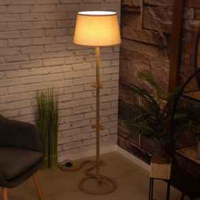   Állólámpa hajókötélle, natúr hatású, 150 cm - Rope Luce Design I-ROPE-PT, 1xE27 foglalattal