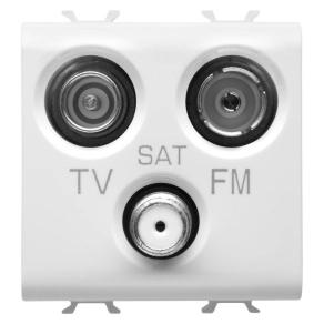   Chorus matt fehér TV-FM-SAT végzáró csatlakozó aljzat, 2 modulos GW15382 Gewiss