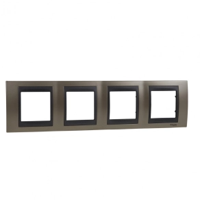   Schneider Unica Top Pk14-4H négyes vízszintes keret, grafit betéttel, gyömbér MGU66.008.296