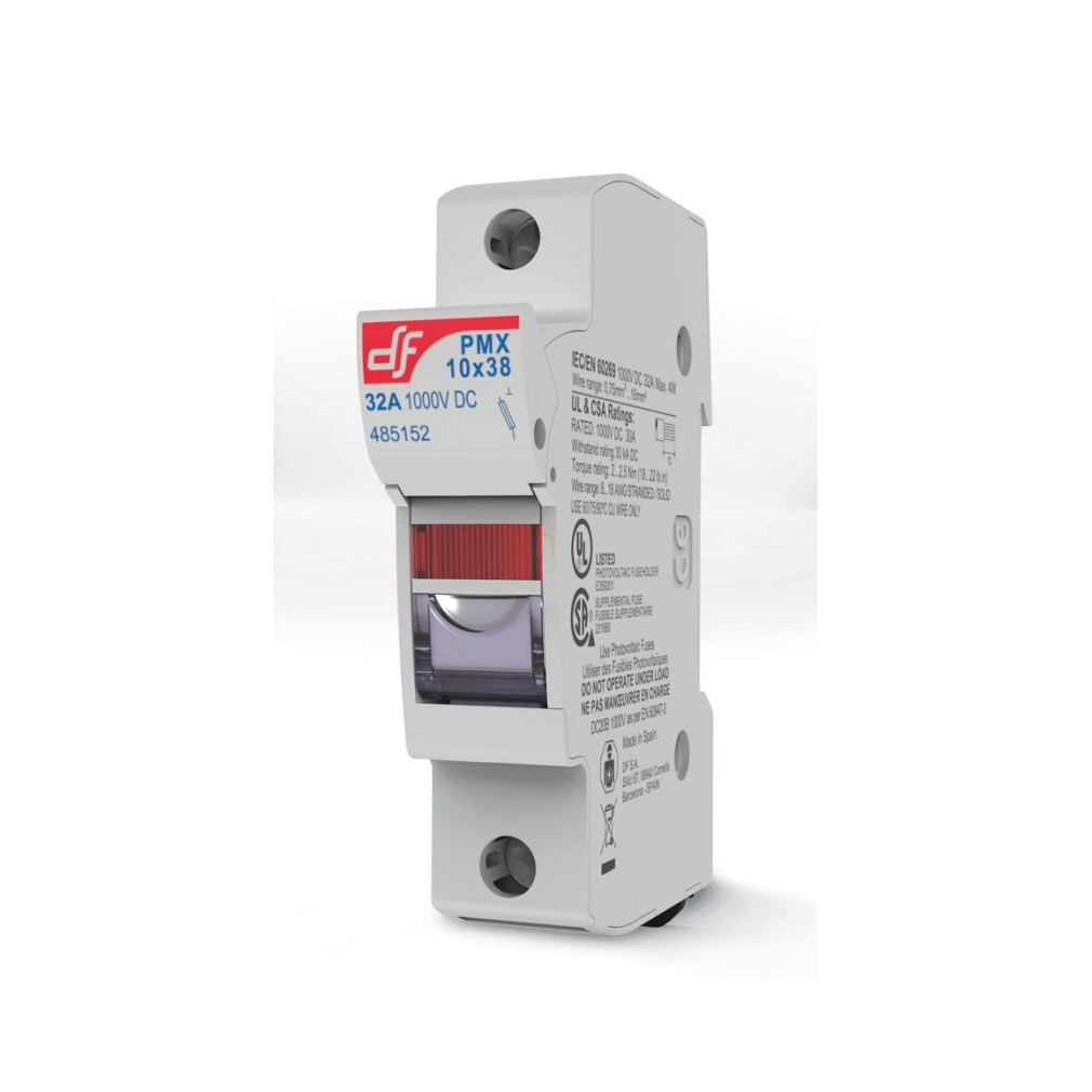 DF Electric PV PMX-10 1P 10x38mm hengeres biztosító aljzat 485150