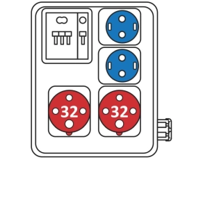   Ipari kombináció 2*230V + 2*32A-4p + 1x C16/1 + 1x C32/3 ROS-I 3200 /S (200041) SEZ